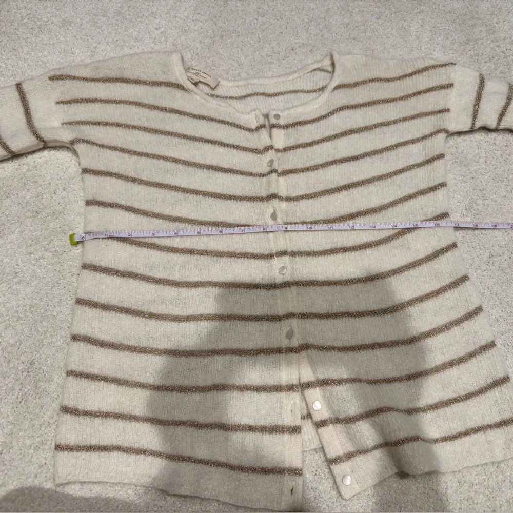 Sezane Gaspard Cardigan in Ecru/Gold - Picture 9 of 10